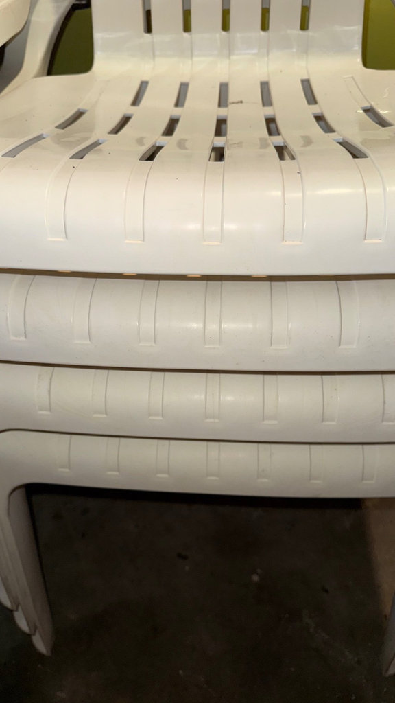 Stackable White Plastic Chairs with cover - image 5 of 6