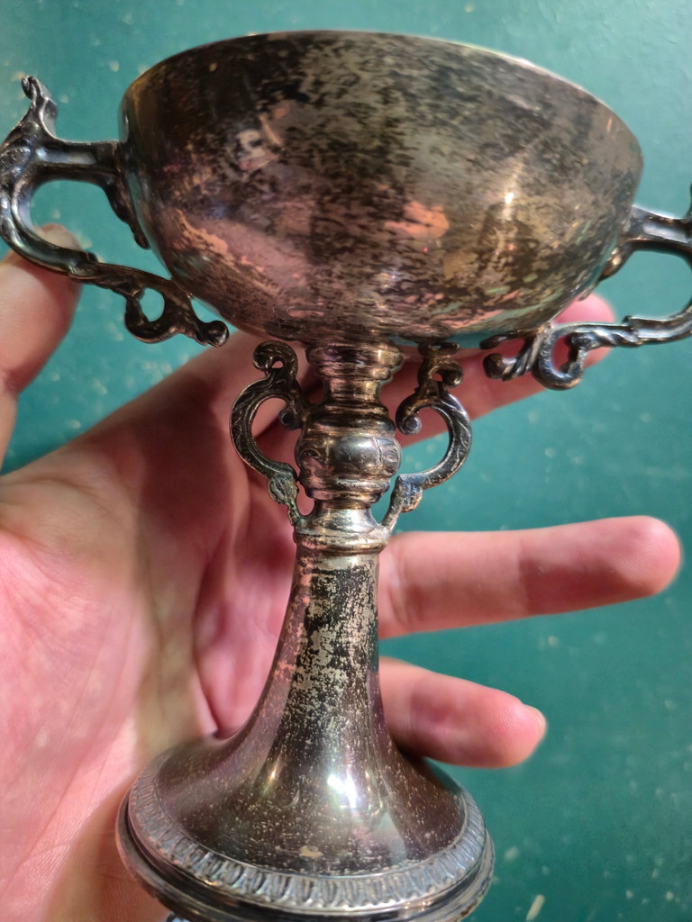 Engraved silver plated and brass tableware set - image 8 of 13