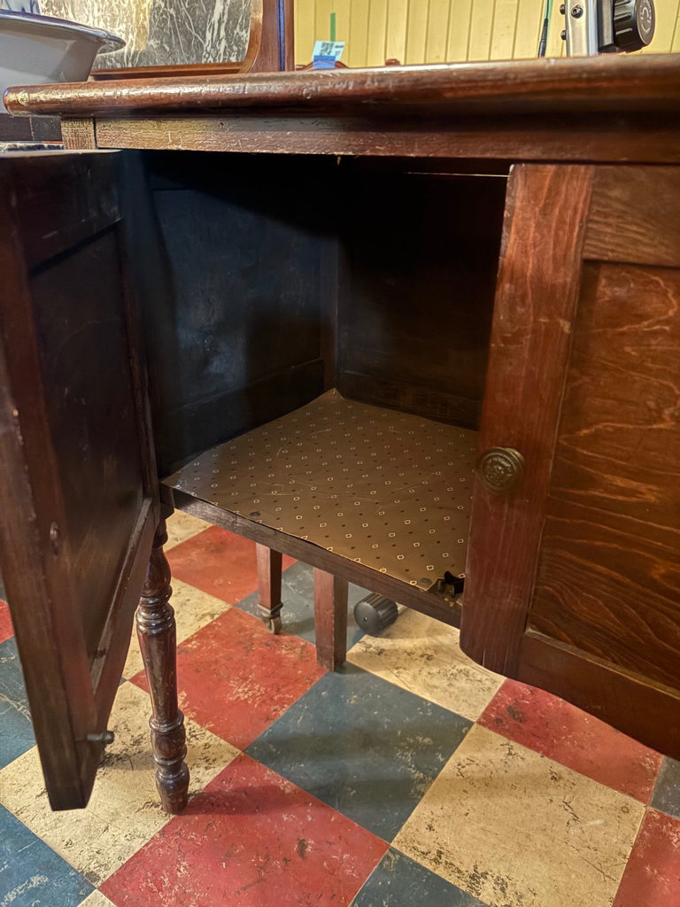 Antique wooden sideboard buffet with two doors - image 2 of 8