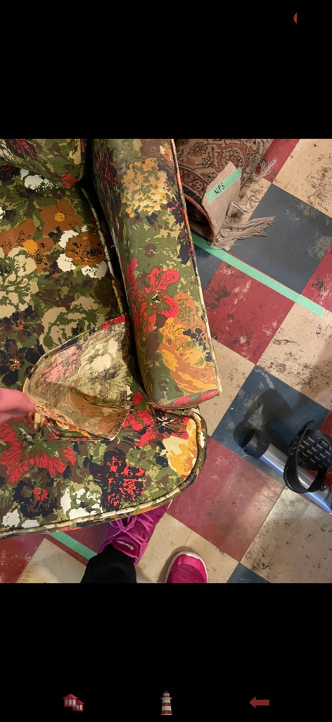 Vintage Small & Boyes floral swivel armchair - image 2 of 9