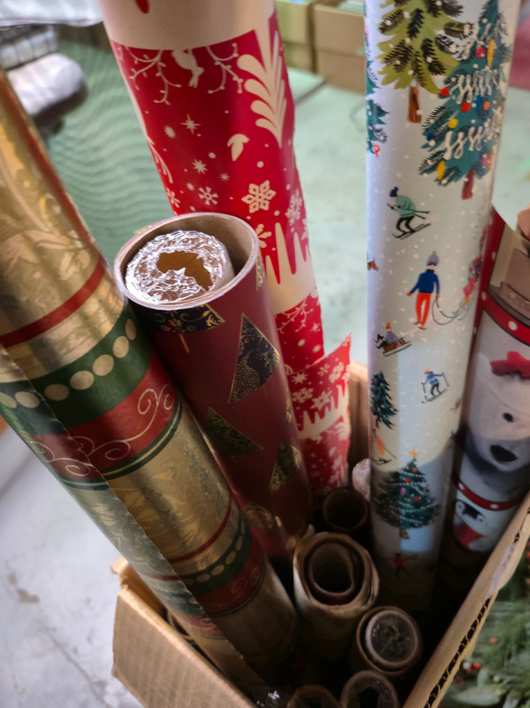 Assorted Christmas Decorations and Wrapping Paper - image 2 of 5
