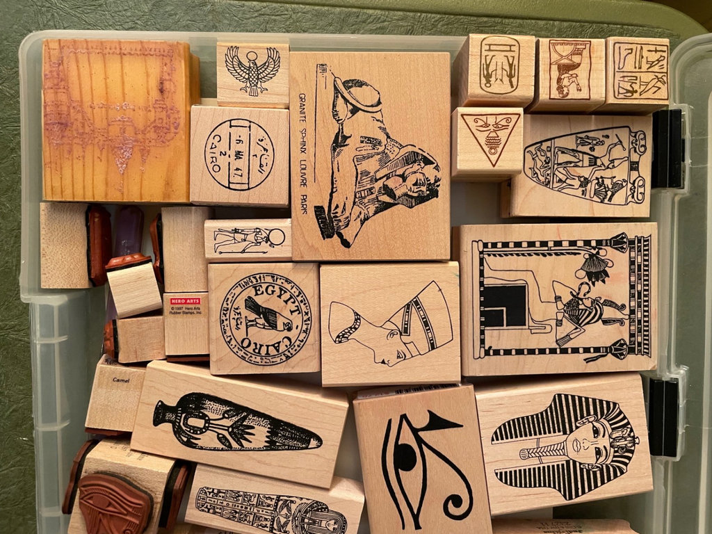 Assorted Wooden Rubber Stamps 7 - Egyptian - image 2 of 4