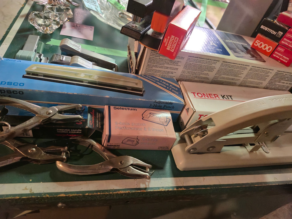 Assorted office supplies and an ornate small sword - image 4 of 6