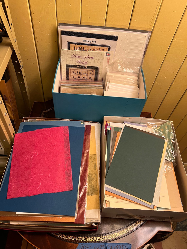 Assorted Card Making supplies, decorative paper and notecards - image 1 of 11