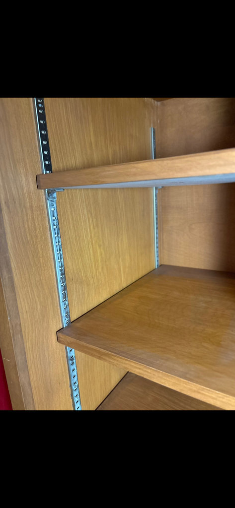 Wooden cabinet with sliding doors and shelves - image 5 of 9