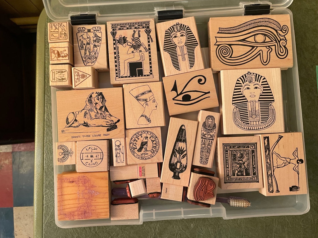 Assorted Wooden Rubber Stamps 7 - Egyptian - image 1 of 4