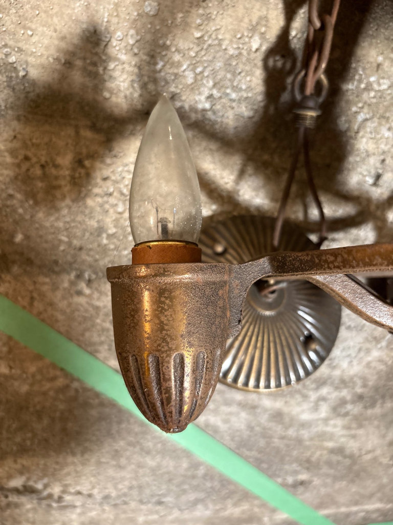 Antique Brass 3-Arm Chandelier - image 2 of 5