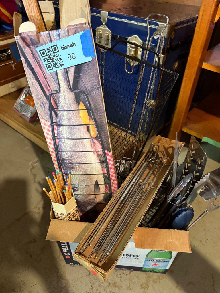 Assorted BBQ grilling tools and racks - image 1 of 6
