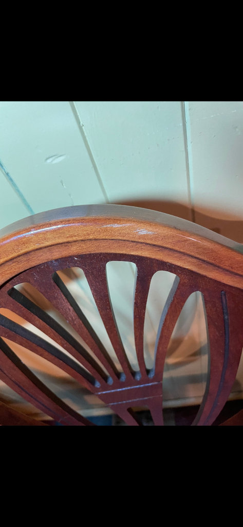 Four carved wooden dining chairs with rose upholstery - image 12 of 12