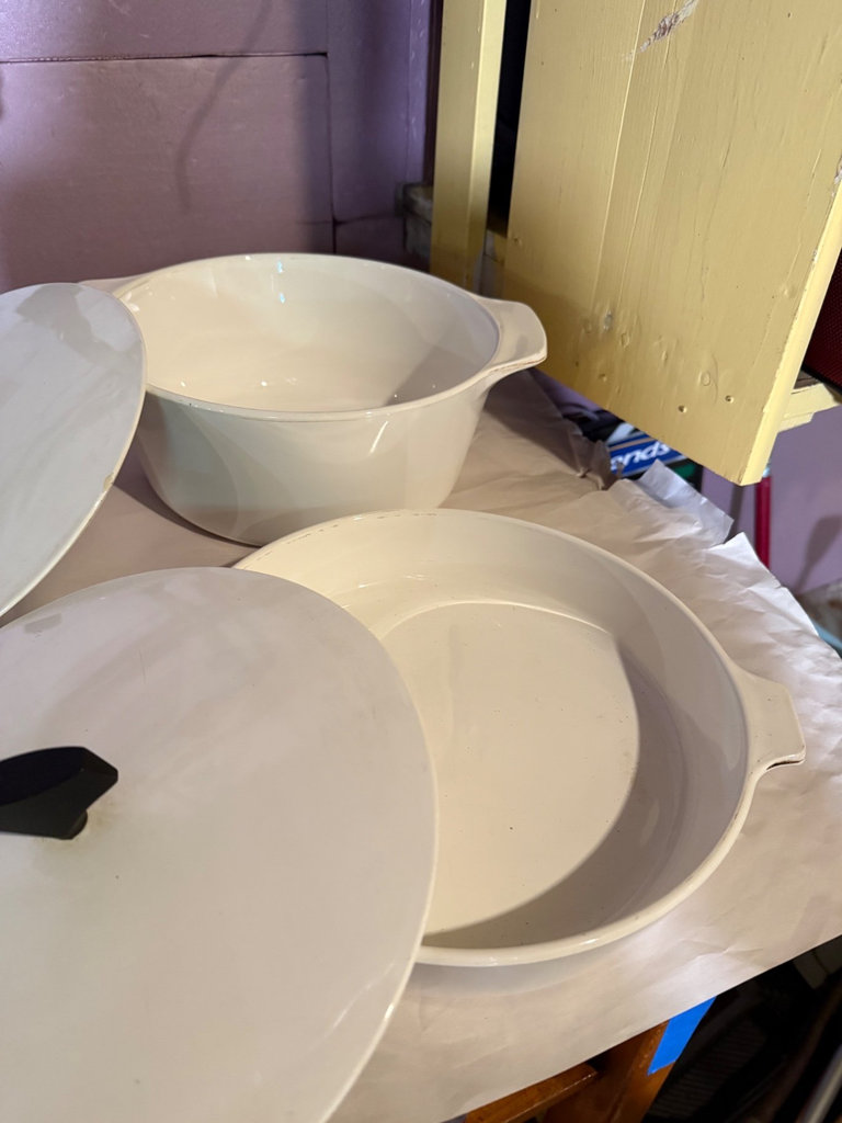 Vintage MCM Mid-Century White Corning Ware Buffet Server Set with Lids - image 3 of 20
