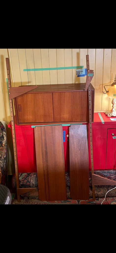Mid-Century Modern Teak Danish MCM 1-bay shelving system wall unit - image 3 of 12