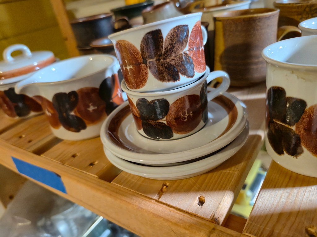 Assorted handmade ceramic mugs and pitcher - image 2 of 7