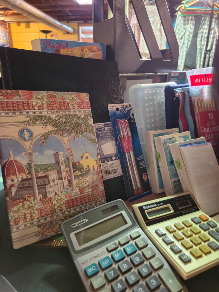 Assorted office supplies and an ornate small sword - image 3 of 6