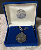 1985 Reagan & Bush 50th Presidential Inaugural commemorative pewter key chain medallion - thumbnail 1 of 2