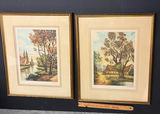 2 Original Etchings by listed artist L. Bouvray 1930’s - thumbnail 1 of 5