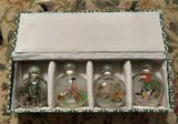 4 Vintage Chinese Reverse Painted Glass Snuff/Perfume Bottles - thumbnail 2 of 3