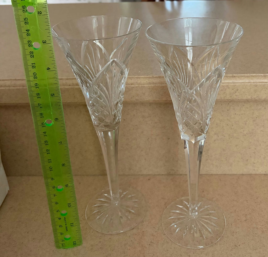 2 Waterford Crystal 9” Champagne Flutes - image 1 of 2