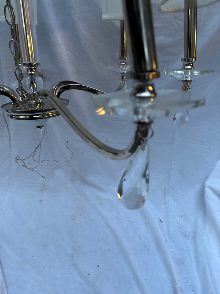 6 Light Polished Nickel Chandelier with Crystal Accents - image 4 of 4