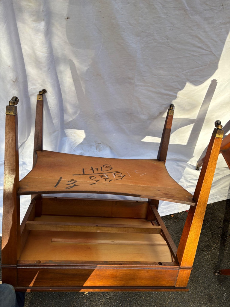 Antique Mahogany Leather Top Side Tables - image 3 of 5