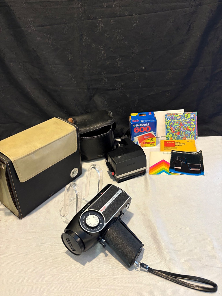 Polaroid Sun 600 Camera and Eumig 8 mm film camera  - image 1 of 12