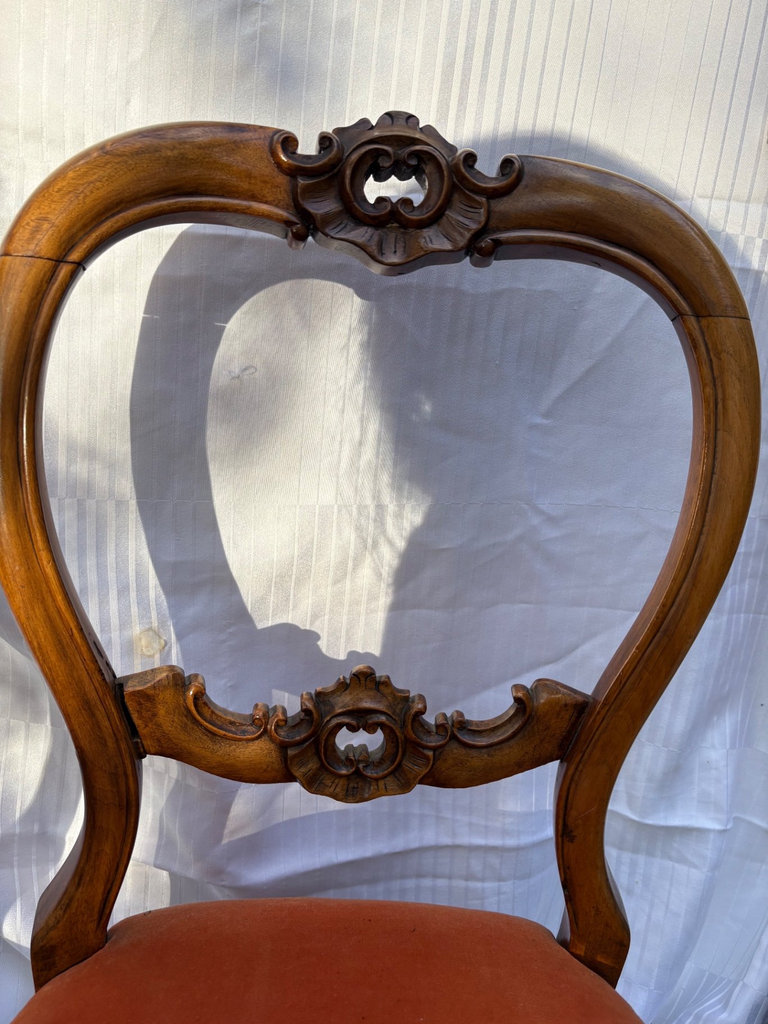 Victorian Walnut Balloon Chairs  - image 5 of 6