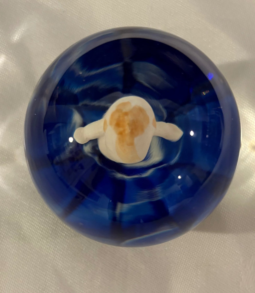 Maude and Bob St.Clair Rare MCM Cobalt Blue Kewpie Doll Paperweight - image 5 of 6