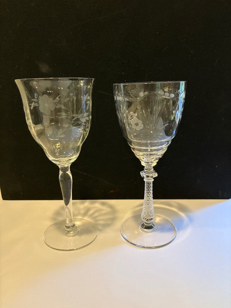 Vintage Holiday Crystal , Libbey Rock Sharpe 10 Water Glasses - image 4 of 4