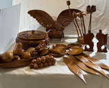 Monkey Pod Carved Wooden Pieces from the Phillipines - thumbnail 1 of 15