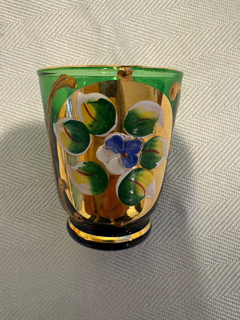 Vimax Bohemian  Hand Painted Glassware , Made in Italy  - image 5 of 7