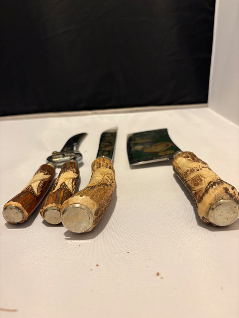 Vintage Solingen Carving Set with Stag Antler Handles - image 5 of 5