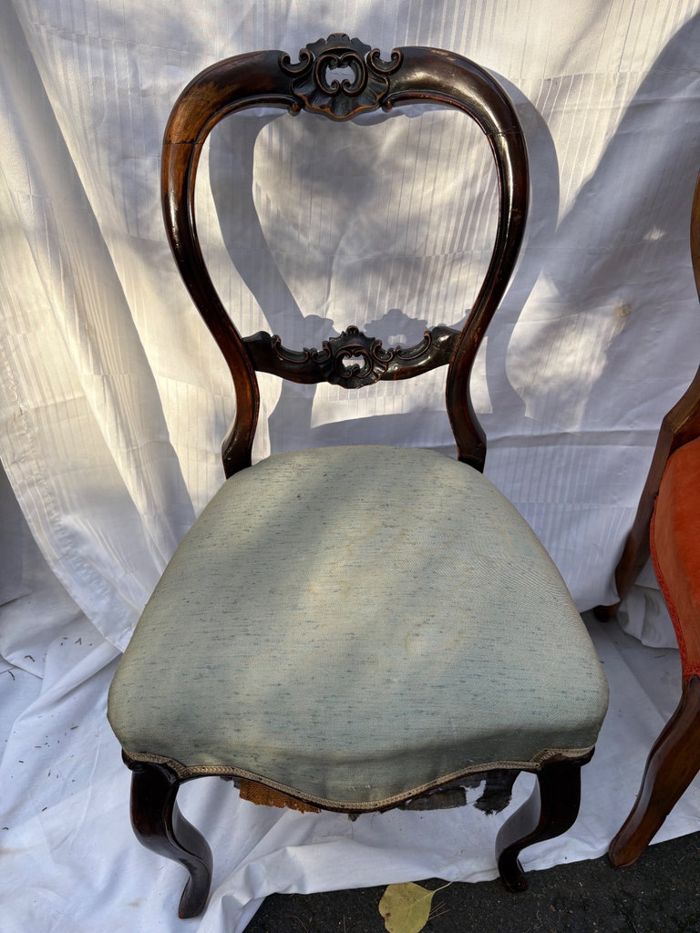 Victorian Walnut Balloon Chairs  - image 6 of 6
