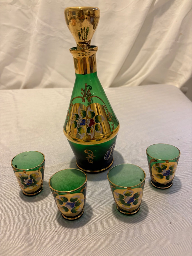 Vimax Bohemian  Hand Painted Glassware , Made in Italy  - image 1 of 7