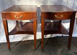 Antique Mahogany Leather Top Side Tables - thumbnail 5 of 5