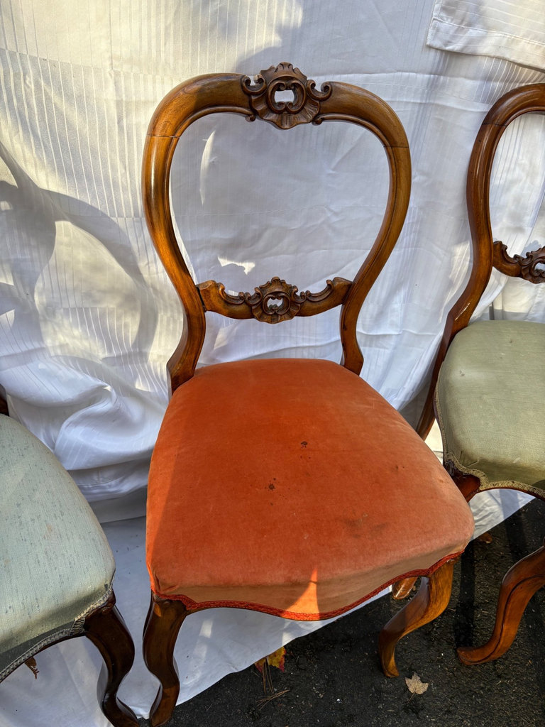 Victorian Walnut Balloon Chairs  - image 1 of 6