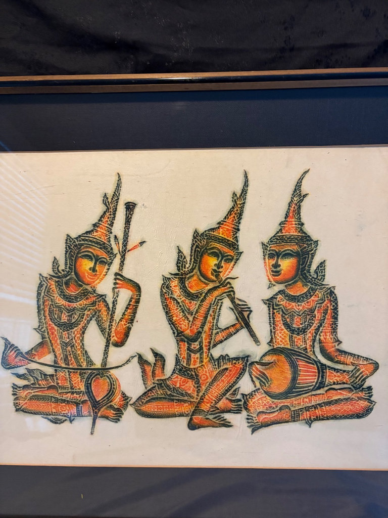 Vintage Musician Themed Thai Temple Rubbings - image 4 of 7