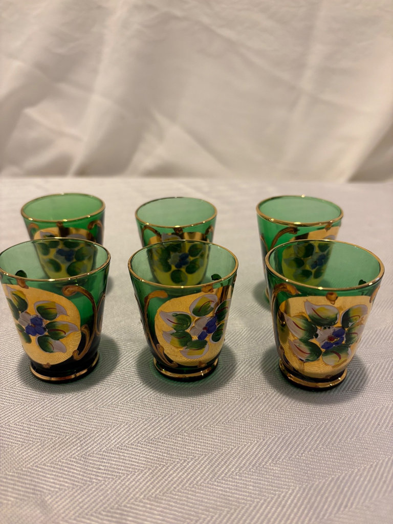 Vimax Bohemian  Hand Painted Glassware , Made in Italy  - image 3 of 7