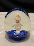 Maude and Bob St.Clair Rare MCM Cobalt Blue Kewpie Doll Paperweight - thumbnail 3 of 6