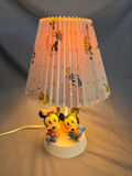Vintage 1984 Disney Baby Mickey & Minie Mouse Nursery Lamp with original Pleated shade- Working - thumbnail 4 of 4
