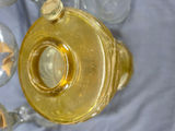 Lot of (4) Vintage Glass Kerosene & Oil Lamps - Clear Pedestal & Amber Pressed Glass Fonts with Extra Chimney - thumbnail 4 of 4