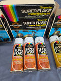 Lot of 3 Vintage Cal Custom Super Flake Metal Flaking Kits - Red, Tangerine, Lime Gold - 1970s Automotive Custom Shop Paint - thumbnail 2 of 7