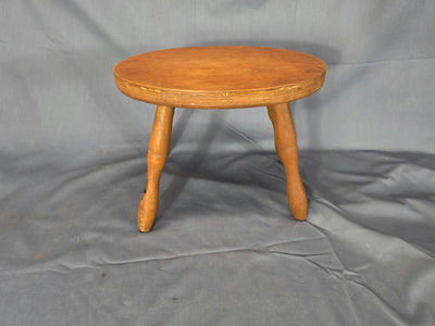 Vintage Primitive 4-Legged Wooden Milking Stool - Rustic Plant Stand - Image 1 of 4