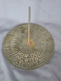 Vintage Solid Brass Garden Sundial - CORRECTION Item Is 8 inches across. Robert Browning "Grow Old Along With Me" - thumbnail 1 of 3