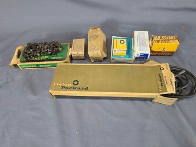 Vintage NOS Automotive & Industrial Lot - Delco Packard Cable, Pioneer Chain, GE Relays, Ohmite Potentiometer - Image 1 of 6