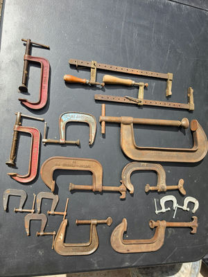 Vintage Cincinnati Tool Co. & Taylor-Forbes C-Clamp & Bar Clamp Lot - 14 Pieces - Image 1 of 4