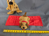 Listing Title Vintage Plush Dog Lot - 1987 Caltoy Pajamas Tumbleweeds Hound & Mini Pound Puppy Style Toy with 17" Red Pocket Blanket - thumbnail 2 of 5