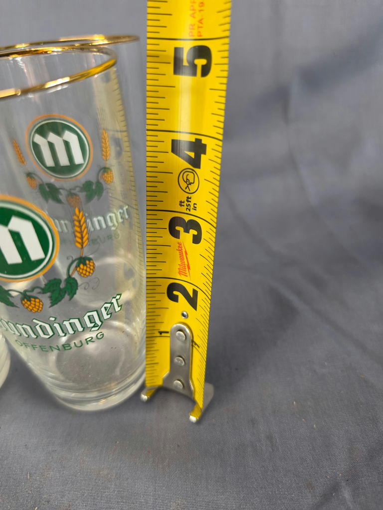 Vintage Brauerei Gebr. Mundinger German Beer Glasses - Set of 8 With Gold Rims - image 4 of 4