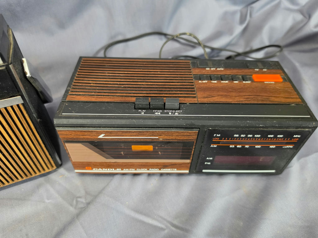 Vintage 1970s/1980s Radio & Cassette Player Lot (3 Units) - Sears, Grundig, Candle UNTESTED - image 4 of 5