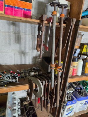 Large Lot of Vintage Clamps - C-Clamps, Bar Clamps, and Pipe Clamps - Image 1 of 4