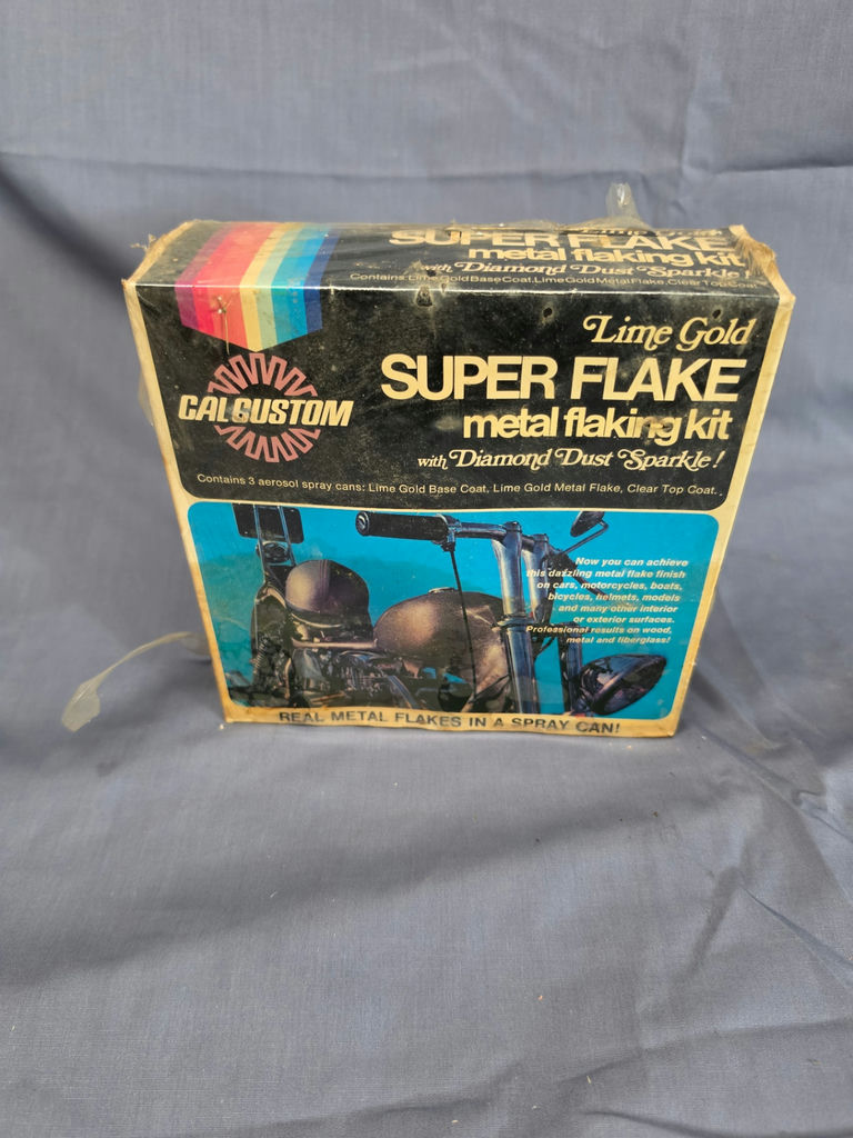 Vintage Cal Custom Super Flake Metal Flaking Kit - Lime Gold Diamond Dust Sparkle - image 1 of 3