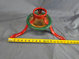 Vintage Metal Christmas Tree Stand - Red & Green Mid-Century 3-Leg Holder - thumbnail 2 of 3